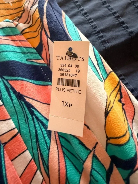 Talbots Tropical Leaf Mini Skirt - White with Teal, Coral, Navy & Yellow - Picture 2 of 6